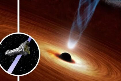 Supermassive Black Hole Burps Matter at Near-Light Speeds After Consuming Gas Too Fast