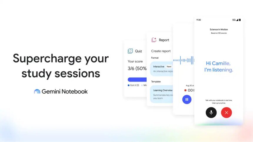 Google Gemini Notebook Gets Voice Chat, Lecture Recording and New Study Tools
