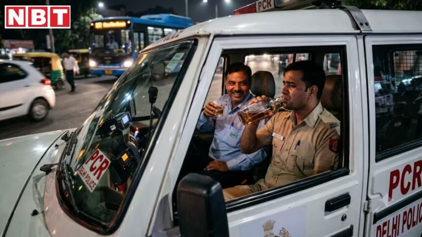 Delhi Police PCR van alcohol viral video